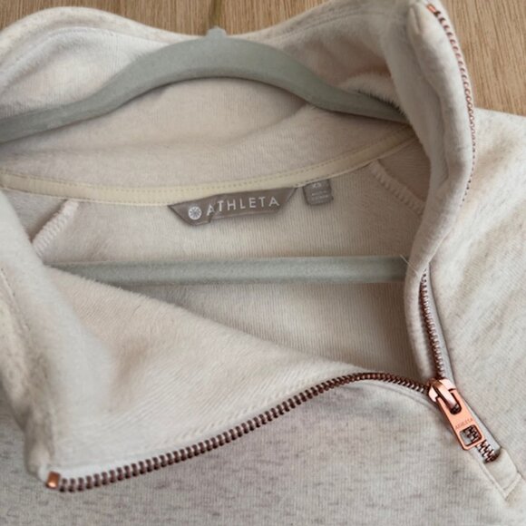 Athleta Cozy Karma Oatmeal Pullover Soft‎ Long Sleeve Sweatshirt New Size XS - Picture 5 of 6